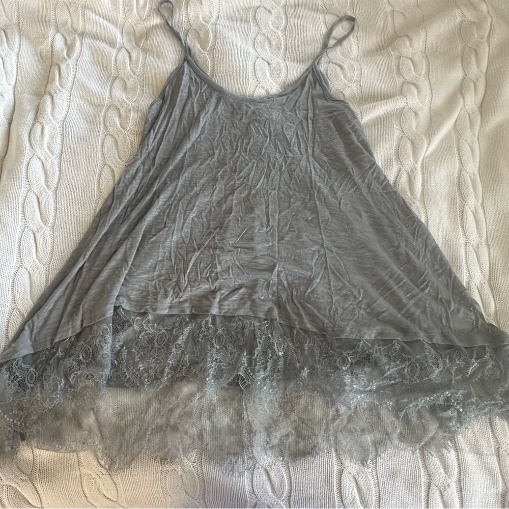 Grey Lace Tank Top | Sirens | Women's Size L